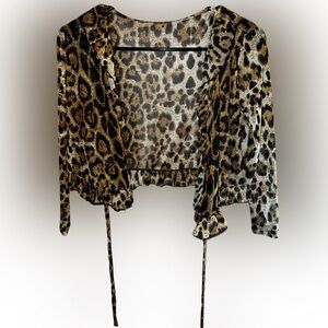 ⛧ LEOPARD PRINT MESH CARDIGAN ⛧